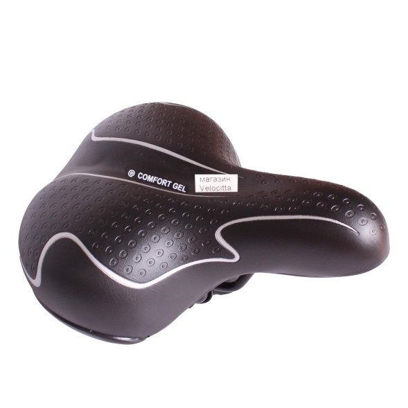 Седло велосипедное с замком 205x245 мм, закрытые пружины, Comfort Gel, черно-серый