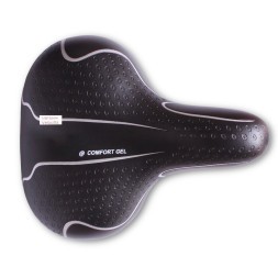 Седло велосипедное с замком 205x245 мм, закрытые пружины, Comfort Gel, черно-серый