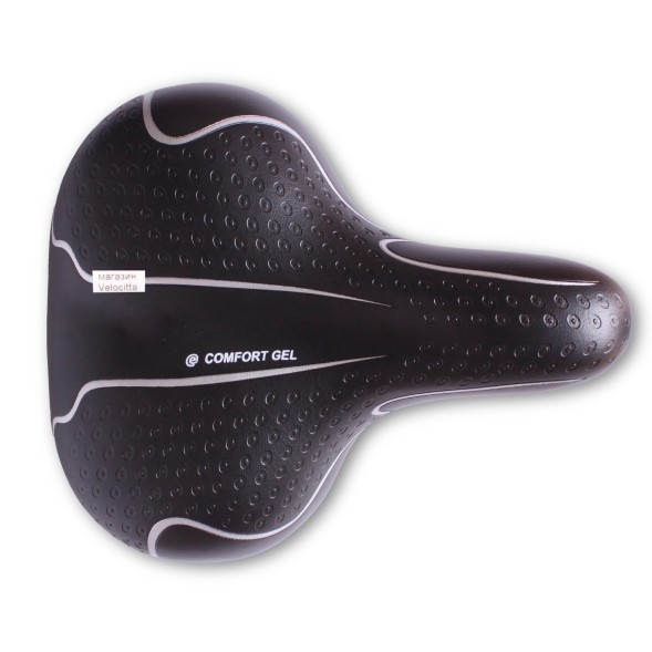 Седло велосипедное с замком 205x245 мм, закрытые пружины, Comfort Gel, черно-серый