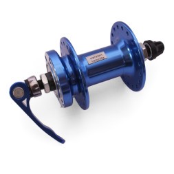 Втулка передняя Wang Zheng WZ-A208FQ blue, ось 3/8&amp;quot;х100x108 мм, алюминиевая, под диск 6 болтов, на эксцентрике, 36H, б/уп.