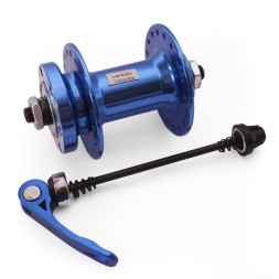 Втулка передняя Wang Zheng WZ-A208FQ blue, ось 3/8&amp;quot;х100x108 мм, алюминиевая, под диск 6 болтов, на эксцентрике, 36H, б/уп.