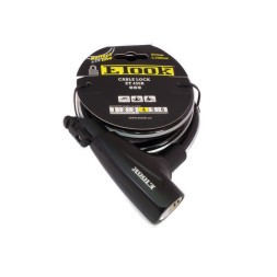 Велосипедный замок ETook ET455R(black), трос, 2 ключа, 12x1500 мм, уровень защиты 3, в оплётке, блистер