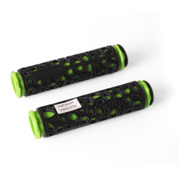 Грипсы велосипедные &amp;quot;Паутинка&amp;quot;, 130 мм, резиновые, зеленый