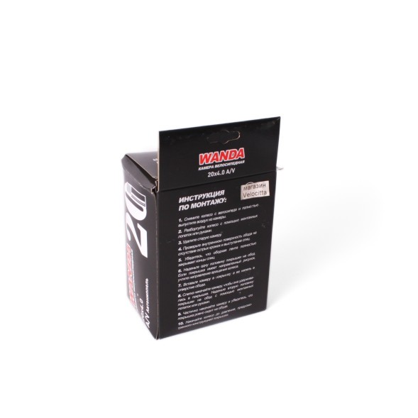 Велосипедная камера Wanda 20&amp;quot;x4.0, AV -33 мм, для ФЭТБАЙКА, широкая, бутиловая резина