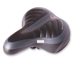 Седло велосипедное Saddle, 210x250 мм, закрытые пружины, с замком, черно-серый