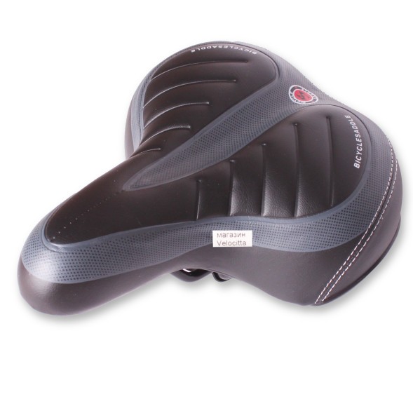 Седло велосипедное Saddle, 210x250 мм, закрытые пружины, с замком, черно-серый