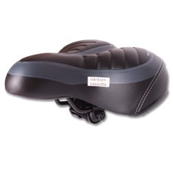 Седло велосипедное Saddle, 210x250 мм, закрытые пружины, с замком, черно-серый