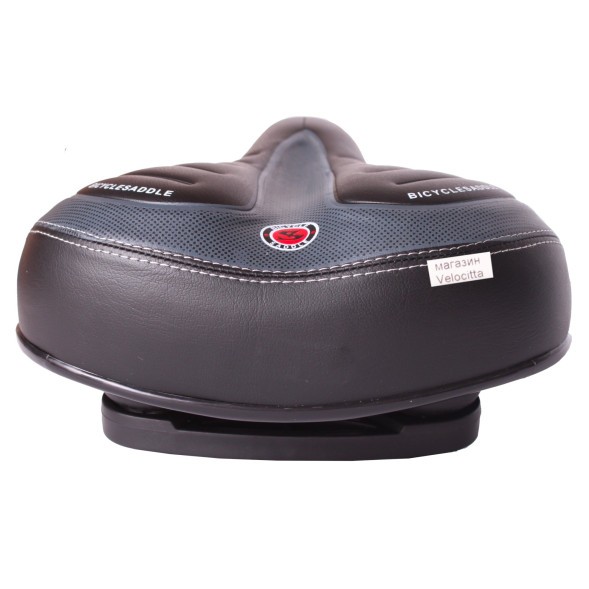 Седло велосипедное Saddle, 210x250 мм, закрытые пружины, с замком, черно-серый