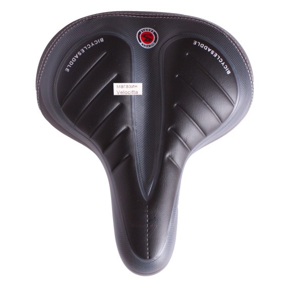 Седло велосипедное Saddle, 210x250 мм, закрытые пружины, с замком, черно-серый