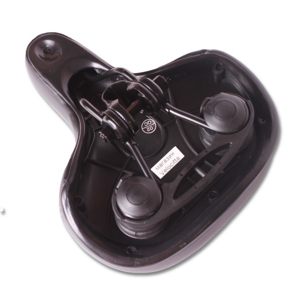 Седло велосипедное Saddle, 210x250 мм, закрытые пружины, с замком, черно-серый