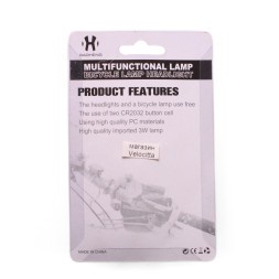 Фара велосипедная Gaoheng, передняя, 1 LED, 3 Вт, 3 режима, влагозащищенный, серый, блистер