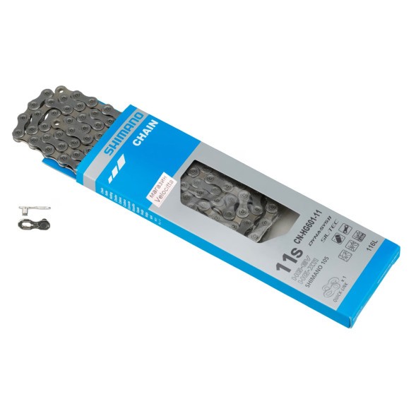 Цепь велосипедная Shimano 105 CN-HG601, 11 скоростная, 116 звеньев, замок цепи