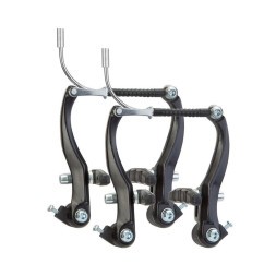 Набор V-тормоза ZQ-1020, 110 мм, с колодками 70 мм, алюминиевые рычаги, 2 пары, анодированный, Black