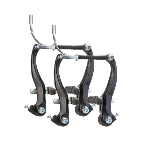 Набор V-тормоза ZQ-1020, 110 мм, с колодками 70 мм, алюминиевые рычаги, 2 пары, анодированный, Black