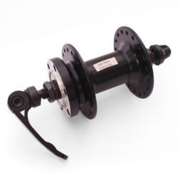 Веловтулка передняя Wang Zheng WZ-A208FQ black, ось 3/8&amp;quot;х100x108 мм, алюминиевая, под диск 6 болтов, на эксцентрике, 36 отверстий, торг. уп.