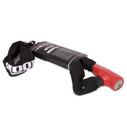 Замок противоугонный ETook ET455(red), цепь, с ключами, 1000 мм, толщина звена 6 мм, уровень защиты 4, в тканевой оплётке, блистер