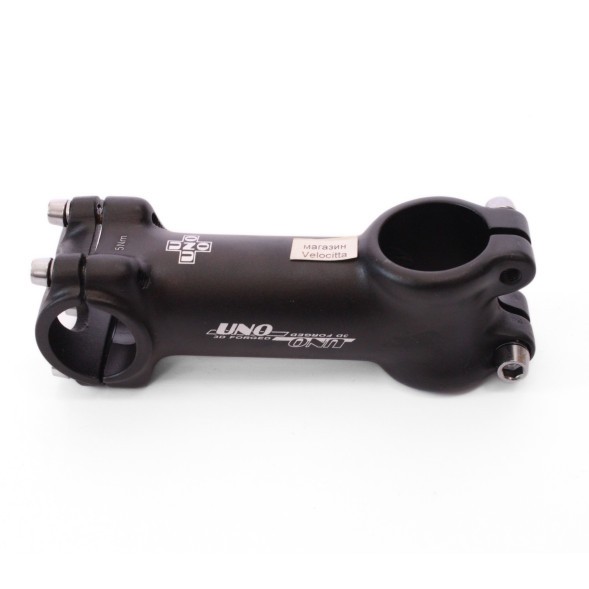 Вынос велосипедный UNO 3D Forged AS-008, алюминиевый, нерегулир., безрезьбовой, 28.6 мм, руль 25.4 мм, угол 7°, дл. 90 мм, черный