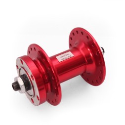 Втулка передняя Wang Zheng WZ-A208FQ red, ось 3/8&amp;quot;х100x108 мм, алюминиевая, под диск 6 болтов, на эксцентрике, 36H, торг. уп.