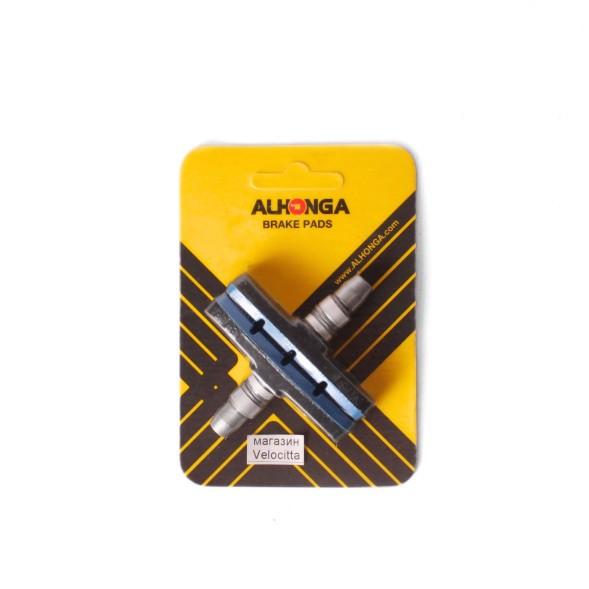 Тормозные колодки для велосипеда Alhonga HJ-600, 12T3G2, 72 мм, V-Brake, синий, пара, блистер