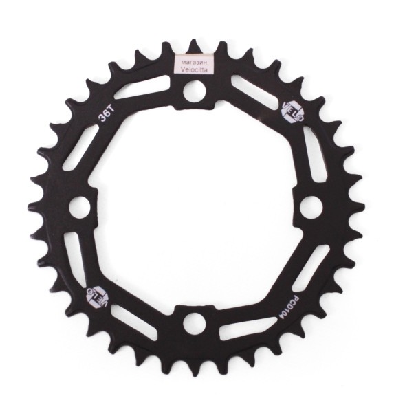 Звезда передняя велосипедная Velo PCD-104, Narrow Wide, 36 зуба, черный