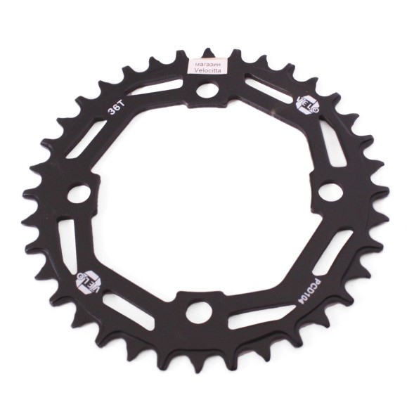 Звезда передняя велосипедная Velo PCD-104, Narrow Wide, 36 зуба, черный