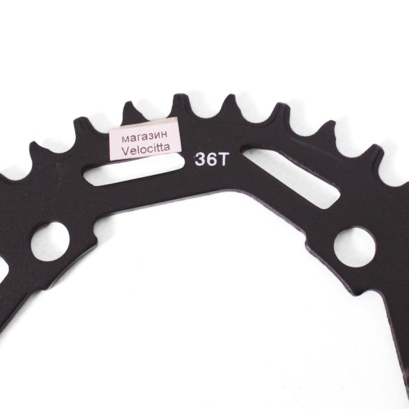 Звезда передняя велосипедная Velo PCD-104, Narrow Wide, 36 зуба, черный