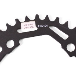 Звезда передняя велосипедная Velo PCD-104, Narrow Wide, 36 зуба, черный