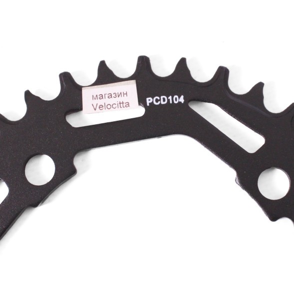 Звезда передняя велосипедная Velo PCD-104, Narrow Wide, 36 зуба, черный