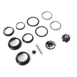 Рулевая колонка CTW-1007, безрезьбовая, 1-1/8"x28.6x34x30 мм, h=28.5 мм, с внешними чашками, с якорем и подшипниками, Black