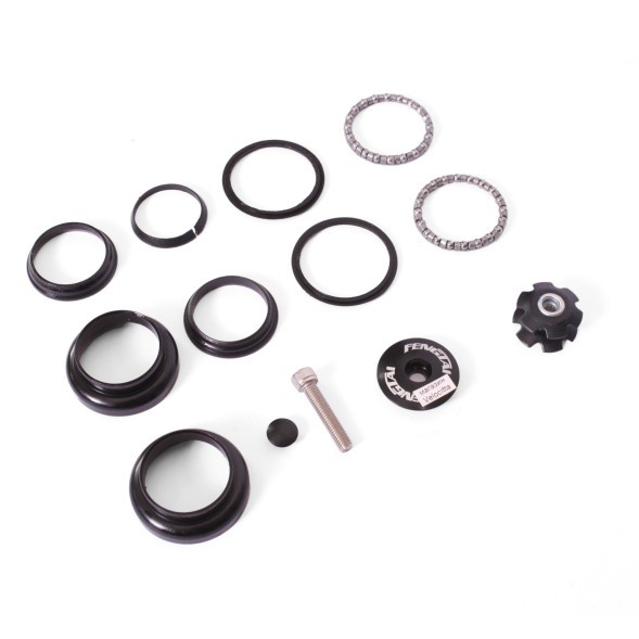 Рулевая колонка CTW-1007, безрезьбовая, 1-1/8&amp;quot;x28.6x34x30 мм, h=28.5 мм, с внешними чашками, с якорем и подшипниками, Black