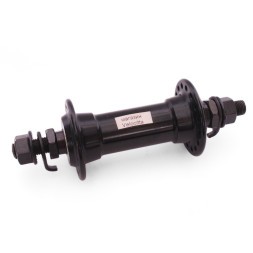 Велосипедная втулка Wang Zheng WZ-A201F black-32, передняя, ось 3/8"х100x140 мм, алюминиевая, под V-брейк, на гайках, 32 отверстия, б/уп.