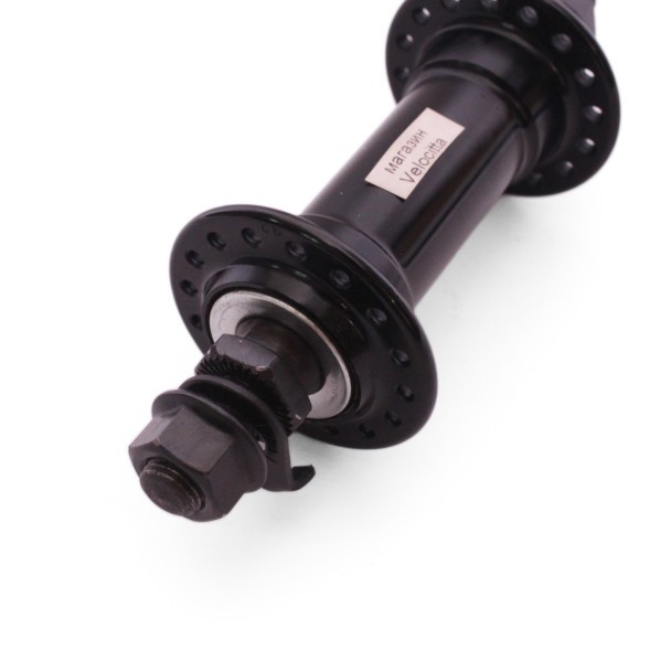 Велосипедная втулка Wang Zheng WZ-A201F black-32, передняя, ось 3/8&amp;quot;х100x140 мм, алюминиевая, под V-брейк, на гайках, 32 отверстия, б/уп.