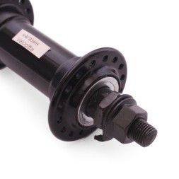 Велосипедная втулка Wang Zheng WZ-A201F black-32, передняя, ось 3/8"х100x140 мм, алюминиевая, под V-брейк, на гайках, 32 отверстия, б/уп.