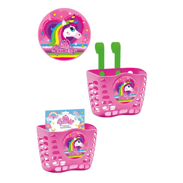 Корзина Little Princess BSTX071216LP, детская 12&amp;quot;-16&amp;quot;, крепление на руль, 190х125х140 мм, пластиковая, Pink