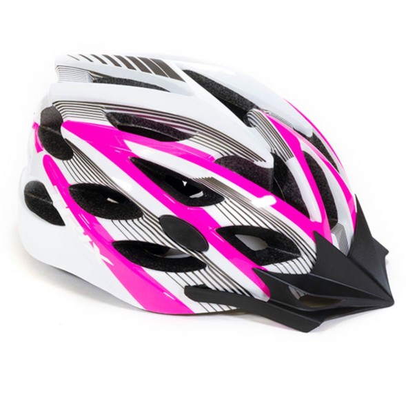 Велошлем Trix HL-TX-20-M-PWH, кросс-кантри, 25 отверстий, регулировка обхвата, размер: M (57-58 см), In Mold, розово-белый