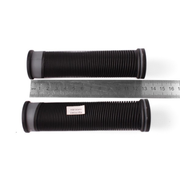 Ручки на руль для велосипеда, 2-х компонентные 130 мм, резина, серый