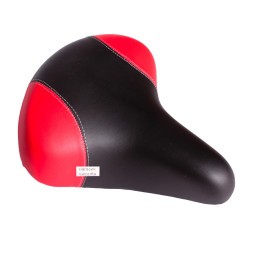 Седло велосипедное Huabei AZ-0801A, 210x240 мм, пружинное, с замком, черно-красный
