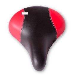 Седло велосипедное Huabei AZ-0801A, 210x240 мм, пружинное, с замком, черно-красный