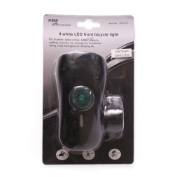 Фара велосипедная KMS JY-822С, передняя, 4 LED, диаметр 22.2-25.4 мм, без батареек