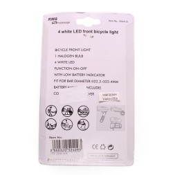 Фара велосипедная KMS JY-822С, передняя, 4 LED, диаметр 22.2-25.4 мм, без батареек