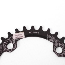 Звезда велосипедная Velo PCD-104, Narrow Wide, 34 зуба, под разборную систему, алюминий