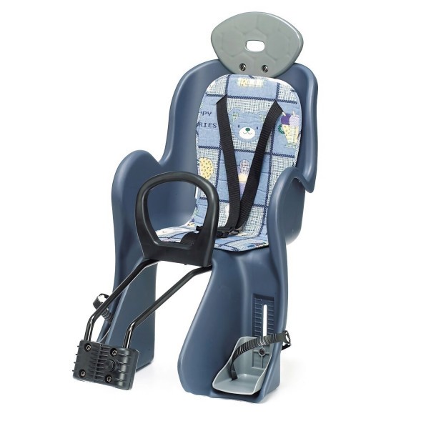 Велокресло детское YC-800, быстросъемное, с креплением дугой на раму, подголовник, с регулировкой высоты для ног, до 22 кг, Тайвань