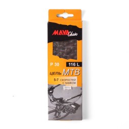 Велосипедная цепь Maya Р30, 1/2"x3/32", 116L, 5-7 скоростей, с замком