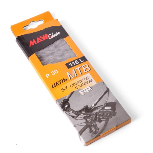 Велосипедная цепь Maya Р30, 1/2&amp;quot;x3/32&amp;quot;, 116L, 5-7 скоростей, с замком