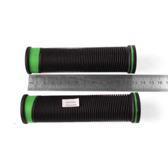 Грипсы велосипедные, 2 компонентные, 130 мм, резиновые, зеленый