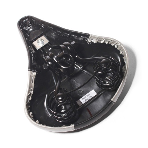 Седло велосипедное Huabei AZ-0801A, 210x240 мм, с замком, пружинное, черно-серый