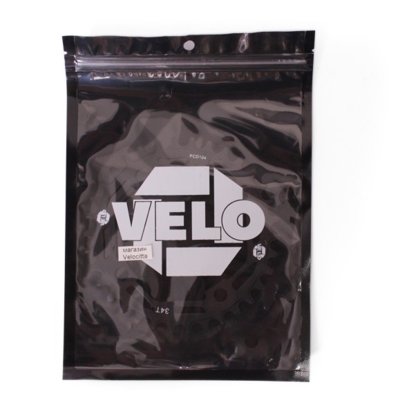 Передняя звезда Velo Narrow Wide PCD-104, 34 зуба, стальная, черный