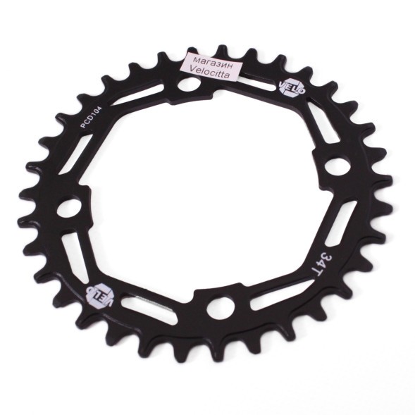 Передняя звезда Velo Narrow Wide PCD-104, 34 зуба, стальная, черный