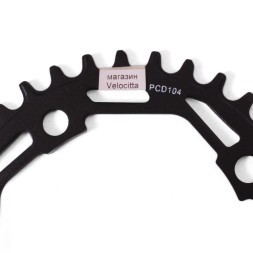 Передняя звезда Velo Narrow Wide PCD-104, 34 зуба, стальная, черный