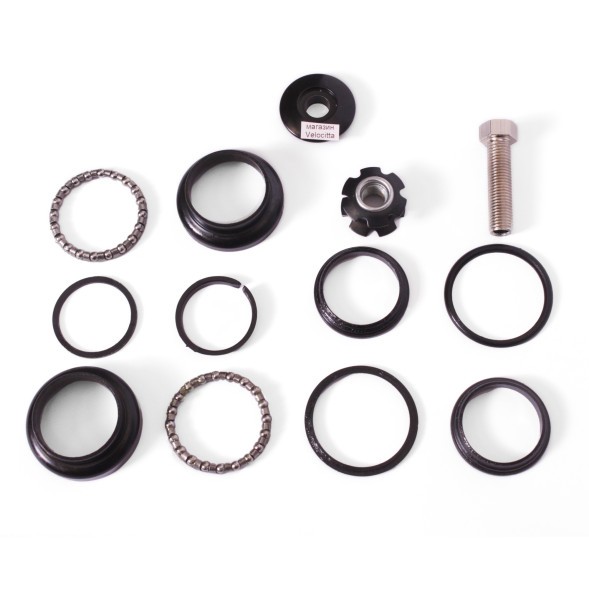 Рулевой набор Kenli KL-B219, BMX, безрезьбовая, полуинтегрированная, 1-1/8&amp;quot;x28.6x34x30 мм, с якорем, черный